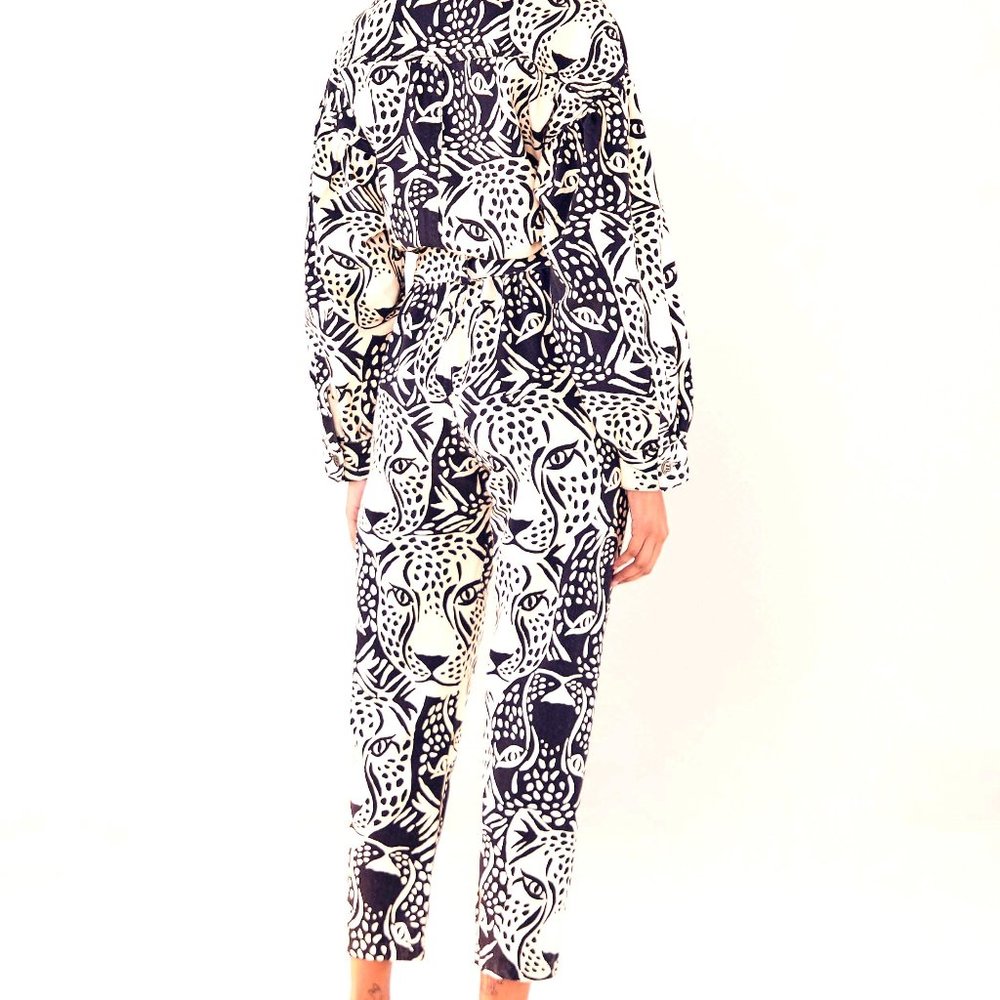 FARM Rio Midnight Leopard Belt Canvas Jumpsuit - Picture 5 of 16